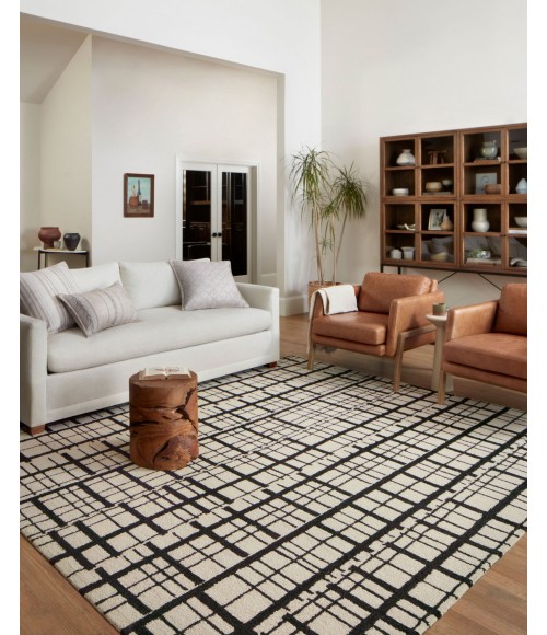 Polly Area Rug Chris Loves Julia x Loloi Polly POL-02 Black / Ivory 3'-6" x 5'-6" Area Rug