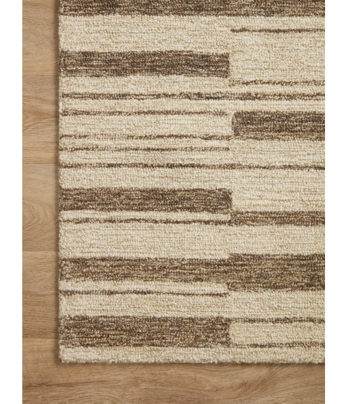 Chris Loves Julia x Loloi  Polly POL-04 Beige / Tobacco 18" x 18" Sample Area Rug