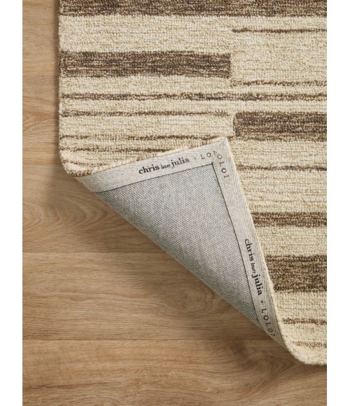 Chris Loves Julia x Loloi  Polly POL-04 Beige / Tobacco 18" x 18" Sample Area Rug