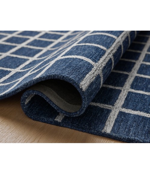 Chris Loves Julia x Loloi Polly Navy / Silver POL-05 3 ft. 6 in. X 5 ft. 6 in. Rectangle Rug