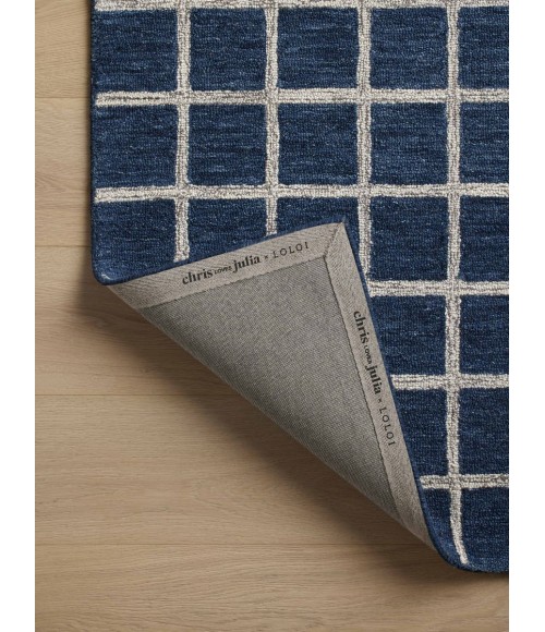 Chris Loves Julia x Loloi Polly Navy / Silver POL-05 3 ft. 6 in. X 5 ft. 6 in. Rectangle Rug