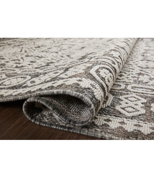 Rainier Area Rug Loloi II Rainier RAI-02 Pebble / Ivory 18" x 18" Sample Area Rug