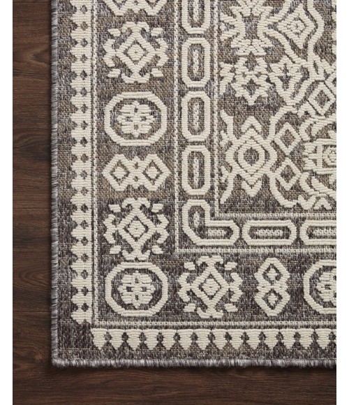 Rainier Area Rug Loloi II Rainier RAI-02 Pebble / Ivory 18" x 18" Sample Area Rug