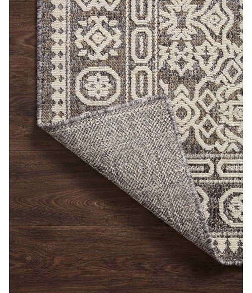 Rainier Area Rug Loloi II Rainier RAI-02 Pebble / Ivory 18" x 18" Sample Area Rug