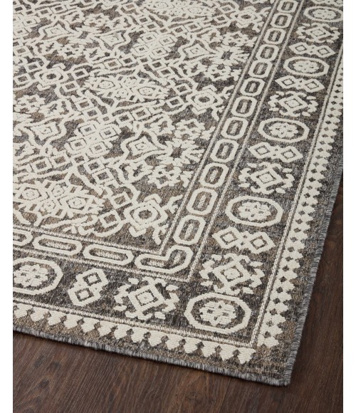 Rainier Area Rug Loloi II Rainier RAI-02 Pebble / Ivory 18" x 18" Sample Area Rug