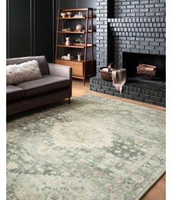 Loloi Rosette ROS-08 TEAL / IVORY Area Rug 2 ft. 6 in. X 9 ft. 9 in. Rectangle