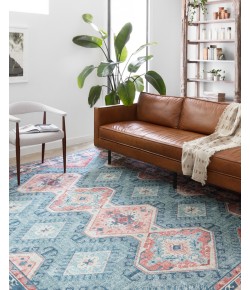 Loloi Skye SKY-03 TURQUOISE / TERRACOTTA Area Rug 7 ft. X 9 ft. Oval