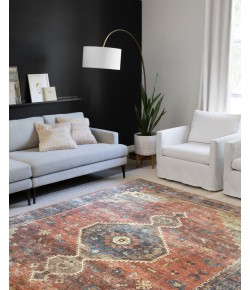 Loloi Skye SKY-11 RUST / BLUE Area Rug 7 ft. X 9 ft. Oval