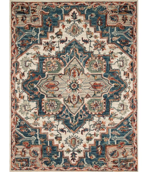 Loloi Victoria Blue / Red VK-16 7 ft. 9 in. X 9 ft. 9 in. Rectangle Rug