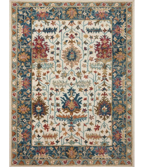 Loloi Victoria Ivory / Sky Rug VK-23 5 ft. X 7 ft. 6 in. Rectangle - Rugs Town Loloi Victoria Ivory / Sky VK-23 5 ft. X 7 ft. 6 in. Rectangle Rug