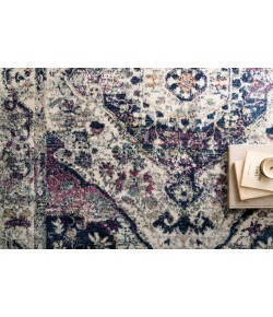 Loloi Zehla ZL-05 IVORY / BERRY Area Rug 18 in. X 18 in. Sample