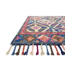 Loloi Zharah ZR-04 DENIM / MULTI Area Rug 18 in. X 18 in. Sample