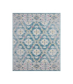 LR Home Anica ANTI-AN Light Gray/Turkish Blue/Yellow/Pink 7 ft. 9 in. x 9 ft. 9 in. Rectangle Area Rug