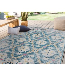 LR Home Anica ANTI-AN Light Gray/Turkish Blue/Yellow/Pink 7 ft. 9 in. x 9 ft. 9 in. Rectangle Area Rug