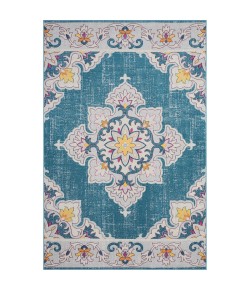 LR Home Antiquity ANTIQ81461 Turkish Blue Area Rug 5 ft. 3 in. X 7 ft. 10 in. Rectangle