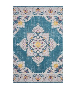 LR Home Antiquity ANTIQ81461 Turkish Blue Area Rug 7 ft. 9 in. X 9 ft. 9 in. Rectangle