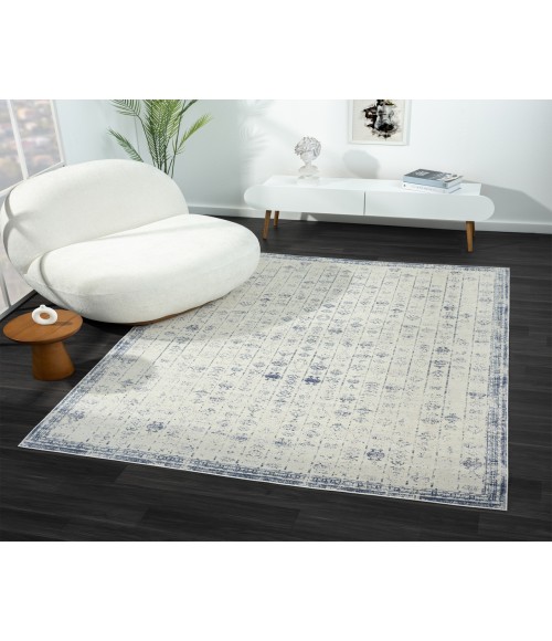 LR Home Aria 82427 Blue/ Gray 2'8" X 3'10 Rect. Rug