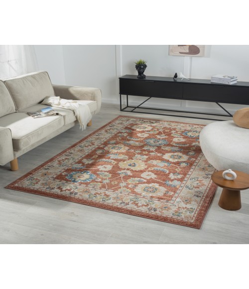 LR Home Avalon 82428 Rust/ Ivory 7'10" X 9'10 Rect. Rug