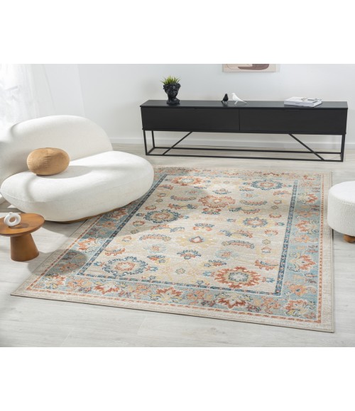 LR Home Avalon 82429 Ivory/ Pale Blue 7'10" X 9'10 Rect. Rug