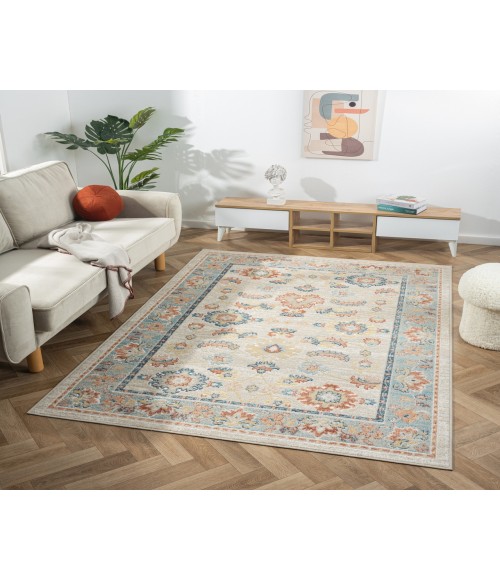 LR Home Avalon 82429 Ivory/ Pale Blue 7'10" X 9'10 Rect. Rug