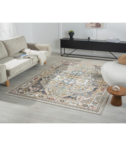 LR Home Avalon 82430 Ivory/ Midnight Blue 7'10" X 9'10 Rect. Rug