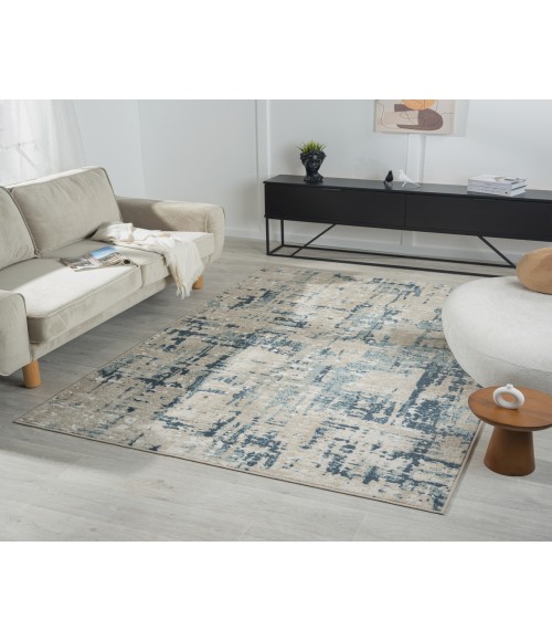 LR Home Avalon 82432 Lt.Grey/ Blue 7'10" X 9'10 Rect. Rug