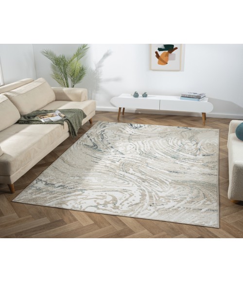 LR Home Avalon 82433 Ivory/ Blue 7'10" X 9'10 Rect. Rug