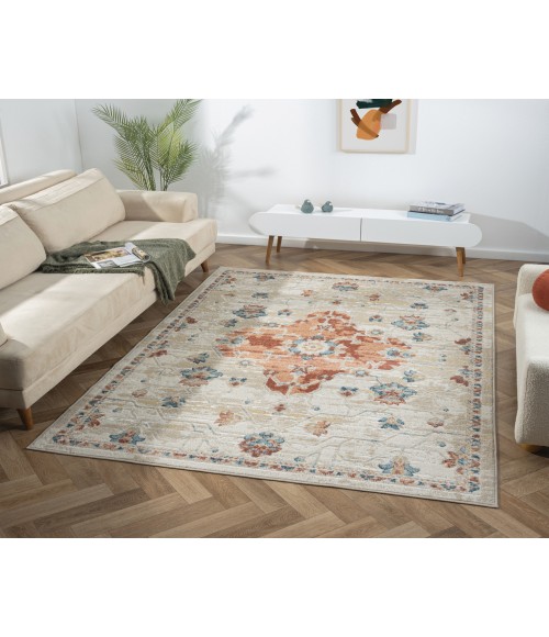 LR Home Avalon 82436 Rust/ Ivory 3'-11" X 6'-0 Rect. Rug