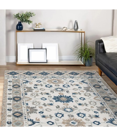 LR Home Babylon Tan/Blue 81791 7 ft. 9 in. X 9 ft. 9 in. Rect. Rug