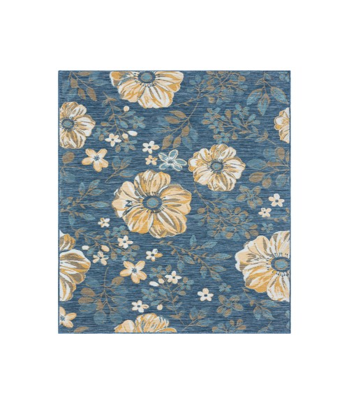 LR Home Belize 82509 Ivory/ Blue 7'10" X 9'10 Rect. Rug