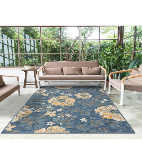 LR Home Belize 82509 Ivory/ Blue 2' X 8' Rect. Rug