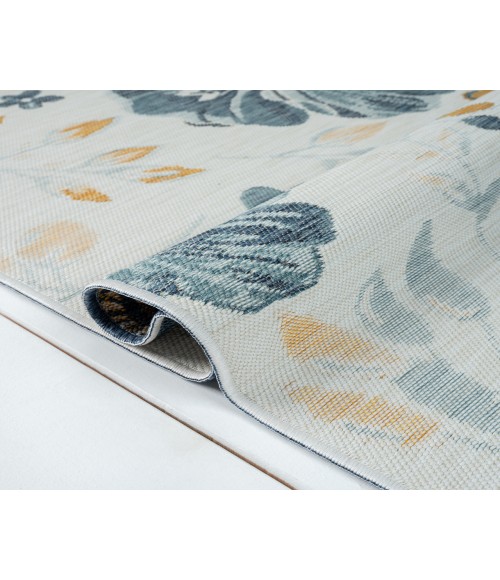 LR Home Belize 82509 Ivory/ Blue 2' X 8' Rect. Rug