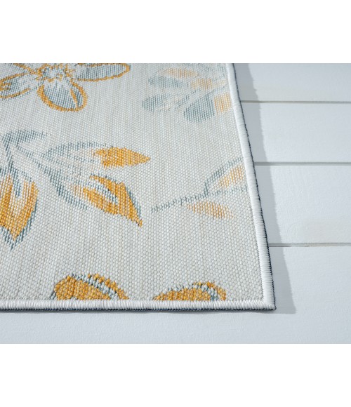 LR Home Belize 82509 Ivory/ Blue 2' X 8' Rect. Rug