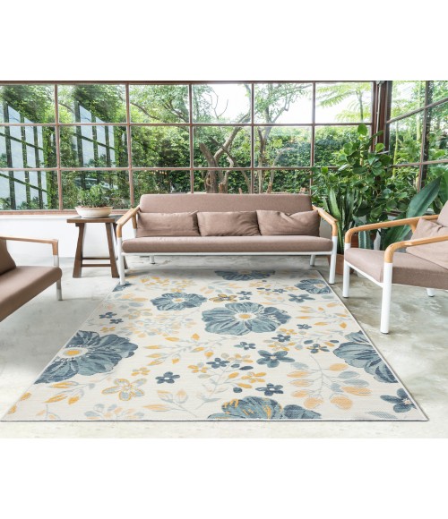 LR Home Belize 82509 Ivory/ Blue 2' X 8' Rect. Rug
