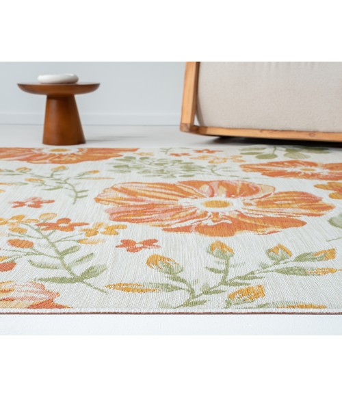 LR Home Belize 82510 Ivory/ Green 7'10" X 9'10 Rect. Rug
