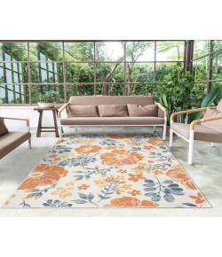 LR Home Belize 82511 Ivory/ Blue 2' X 8' Rect. Rug