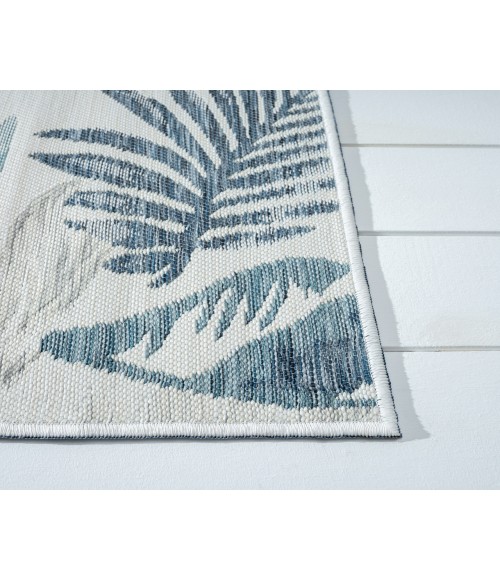 LR Home Belize 82520 Ivory/ Blue 5'-3" X 7'0 Rect. Rug