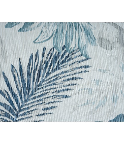 LR Home Belize 82520 Ivory/ Blue 5'-3" X 7'0 Rect. Rug