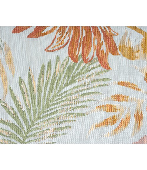 LR Home Belize 82521 Ivory/ Green 5'-3" X 7'0 Rect. Rug