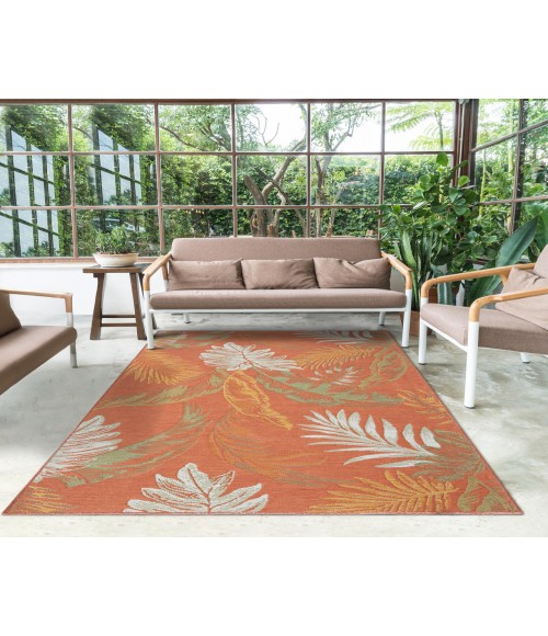 LR Home Belize 82521 Ivory/ Green 5'-3" X 7'0 Rect. Rug