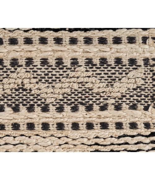 LR Home BLEACHED NATURALS 81432 Jet Black 9' X 12' Rect. Rug