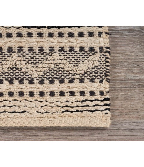 LR Home BLEACHED NATURALS 81432 Jet Black 9' X 12' Rect. Rug