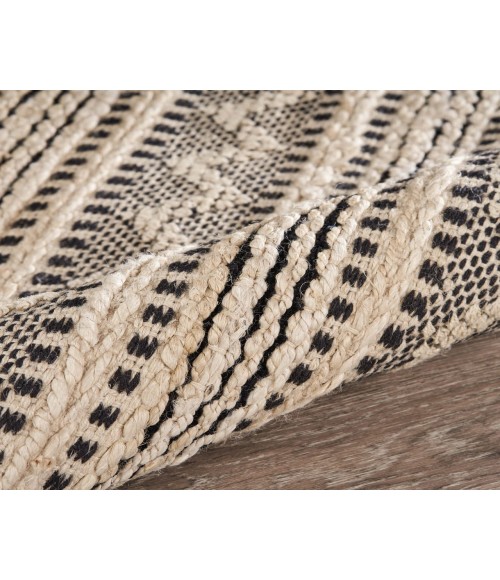 LR Home BLEACHED NATURALS 81432 Jet Black 9' X 12' Rect. Rug