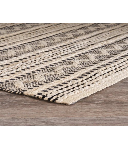 LR Home BLEACHED NATURALS 81432 Jet Black 9' X 12' Rect. Rug