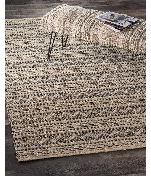 LR Home BLEACHED NATURALS 81432 Jet Black 9' X 12' Rect. Rug
