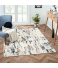 LR Home Bristol 82136 Cream/ Blue 5'0" X 7'0 Rect. Rug