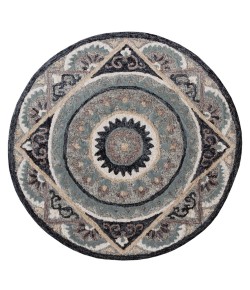 LR Home Bella Rose BROSE21708 Gray Area Rug 3 ft. Round