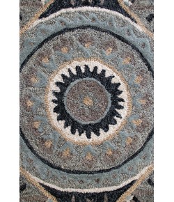 LR Home Beatrice BRO-AQ Gray Area Rug 3 ft. Round