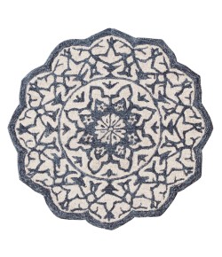 LR Home Beatrice BRO-AR Denim Blue Area Rug 3 ft. Round