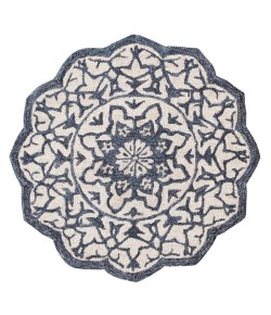 LR Home Bella Rose BROSE21709 Denim Blue Area Rug 3 ft. Round